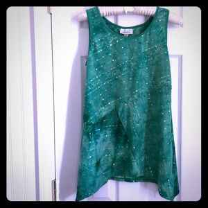 Green Sequin‎ Fairycore Sparkle Ribbon Top Dress Barn S Festive